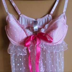 Dainty pink bra chemis